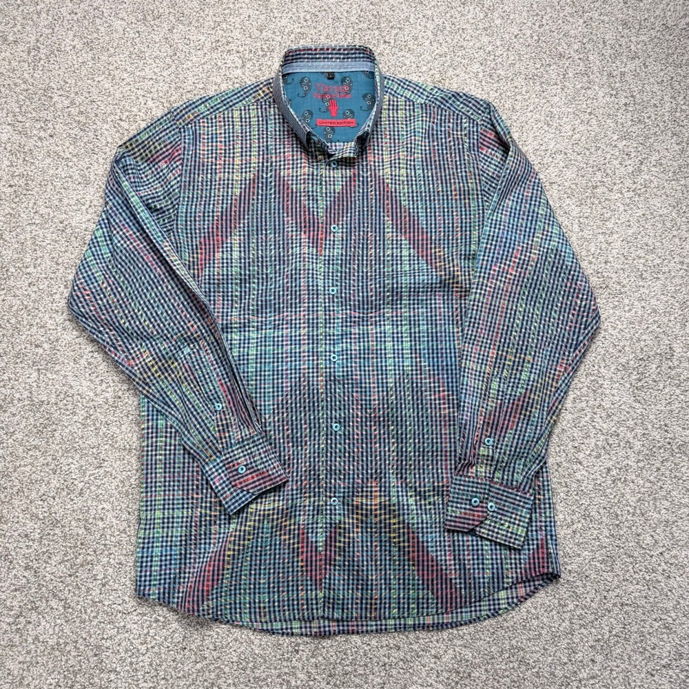 Visconti Signature Series Limited Edition Men's L Multicolor Check Button Shirt
